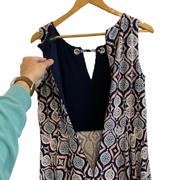 Ivanka Trump Navy Blue Ikat Sleeveless Mini Dress - Picture 9 of 10